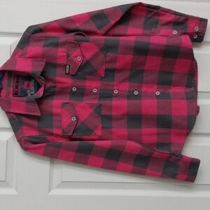 A pink & gray Dixxon flannel shirt.  Size S